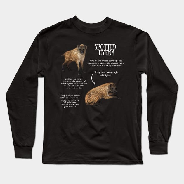 Animal Facts - Hyena Long Sleeve T-Shirt by Animal Facts and Trivias